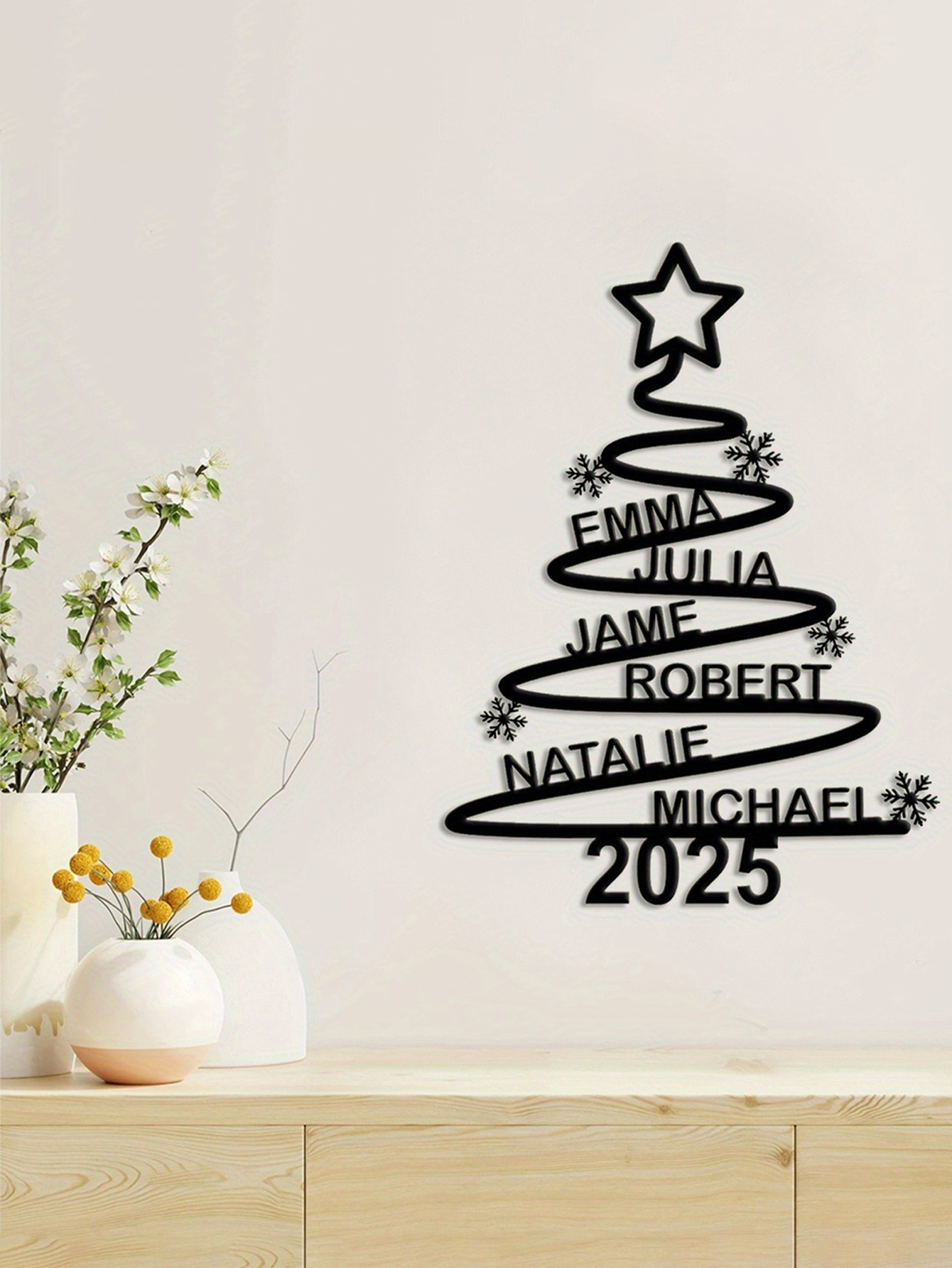 Customizable Christmas Tree Metal Signage